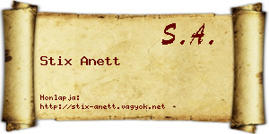 Stix Anett névjegykártya