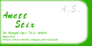 anett stix business card